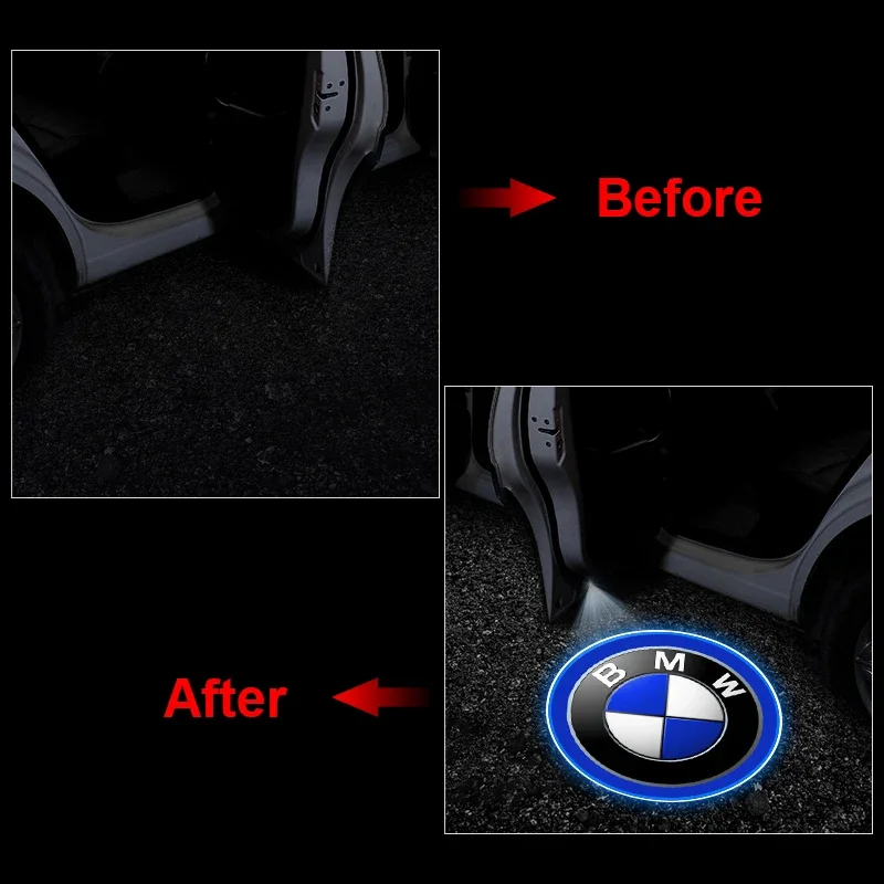 1/2 Uds. Lámparas de proyector de puerta de coche emblema de luz LED de bienvenida para BMW M M1 M2 M3 M4 M5 M6 M8 X3 X4 X5 X6 E34 E36 E60 E90 E46 E39 E70