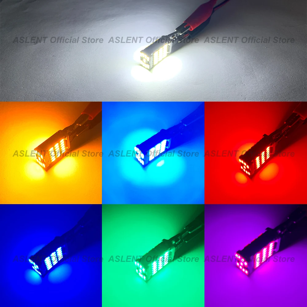 2 pçs t15 4014 45chips w16w led backup luz reserva lâmpada canbus lâmpadas sem erro de alta potência led canbus w16w vermelho âmbar amarelo