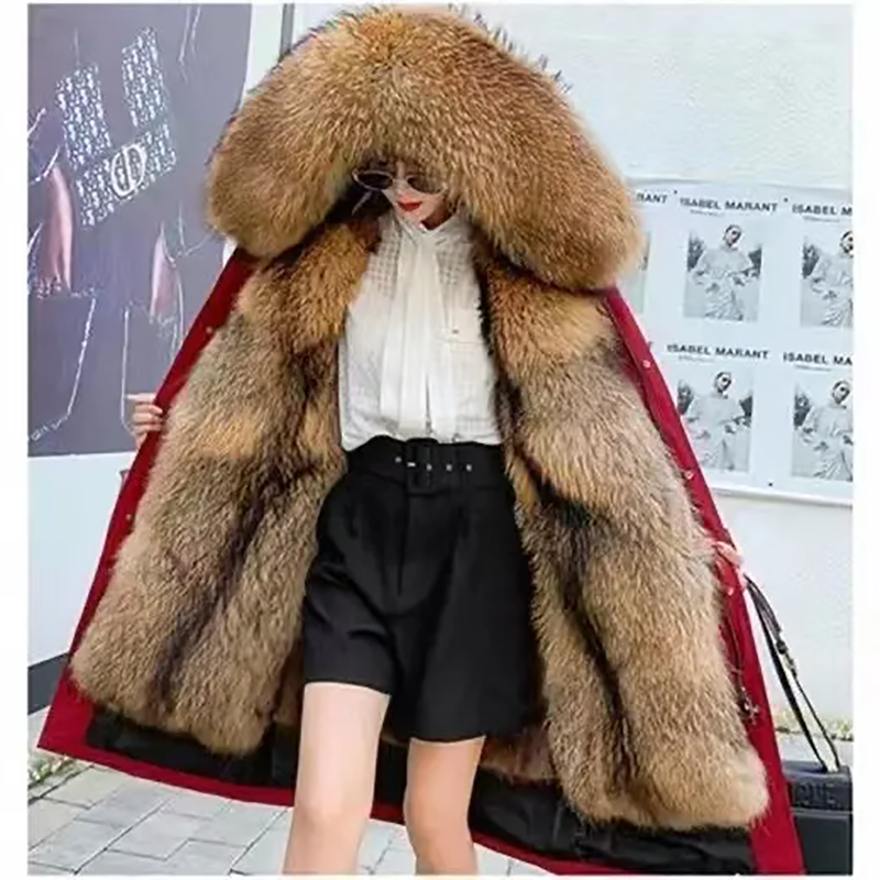 Casaco feminino acolchoado de algodão, chique Pai Overcome, mais veludo, parka grossa e quente, forro destacável de alta qualidade, sobretudo com capuz, inverno