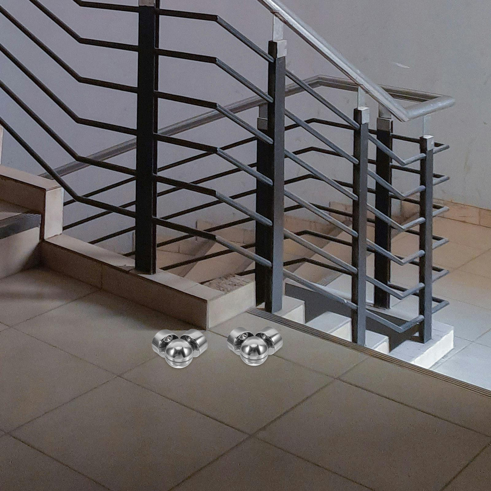 Edelstahl-Treppenhandlaufbeschläge, Endkappen, Rundrohr-Pfostenbasen, einfache Installation, langlebige Metallhandläufe, Kappe für den Außenbereich