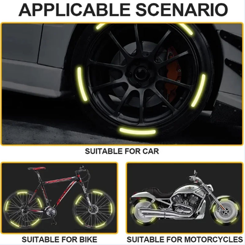 40 sztuk samochodowe koło motocyklowe paski odblaskowe kolorowe naklejki na piasty Car Styling kalkomania Auto Moto Decor naklejki akcesoria