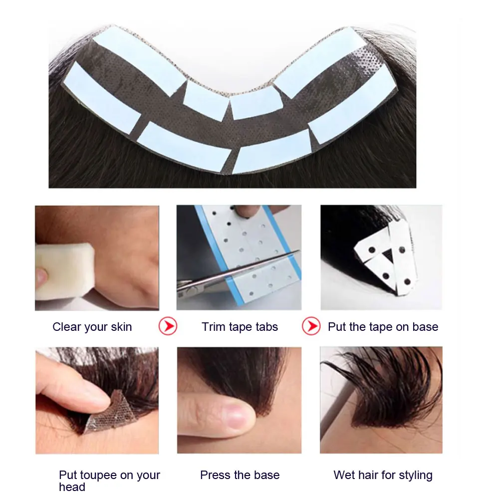 Vstyle ผู้ชาย Toupee ผมมนุษย์บางผิว PU วิกผมผมมนุษย์ที่มองไม่เห็น Vloop ผู้ชาย Capillary Prothesis ธรรมชาติสี