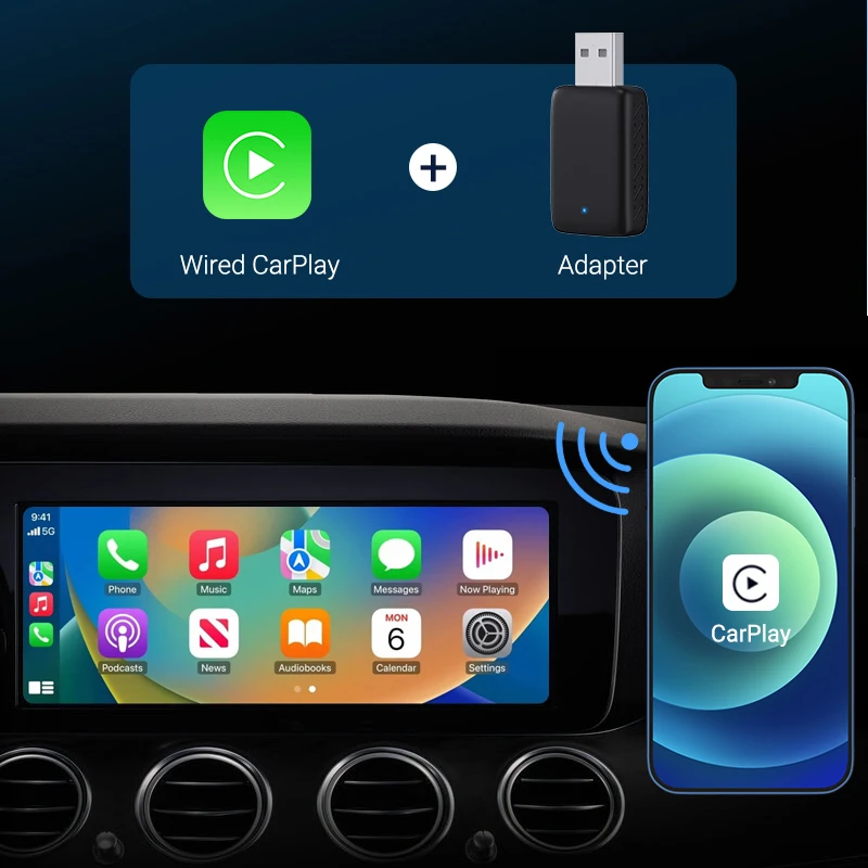 2025 nuevo 2 en 1 Mini caja inteligente adaptador Carplay inalámbrico Android Auto WIFI BT conexión automática para Toyota Volvo Benz MG Kia MAZDA FORD