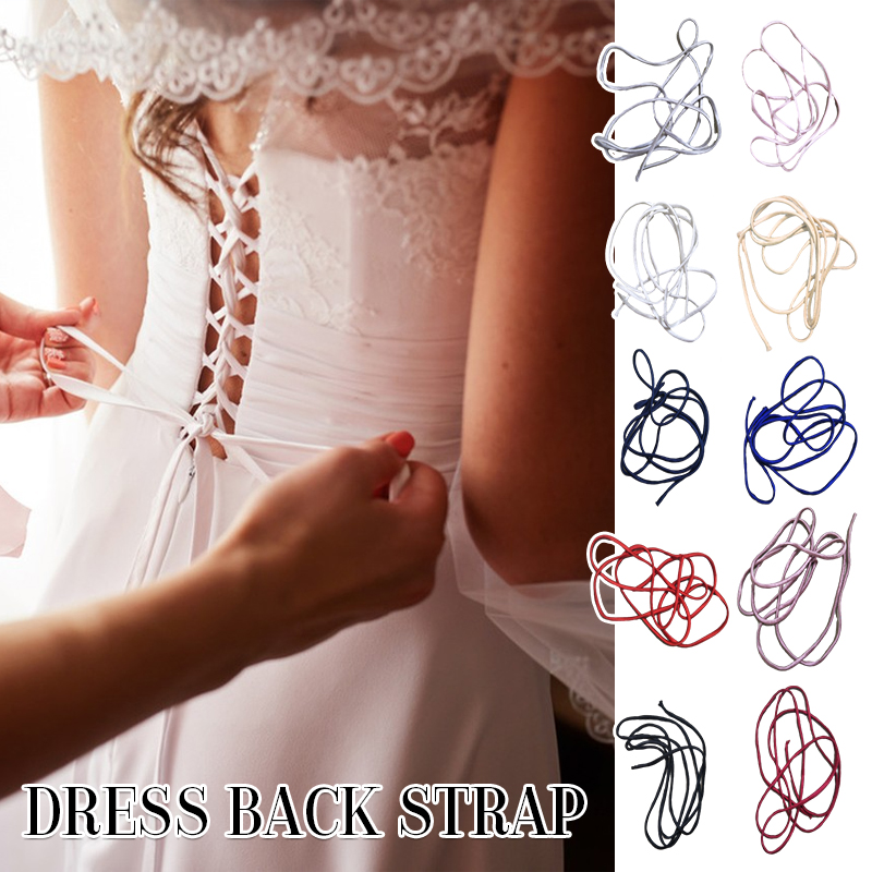 Vestido de casamento com zíper, 2m, corda de substituição, espartilho ajustável, kit de renda, fita de cetim, laços para banquete de noiva, vestido de noite