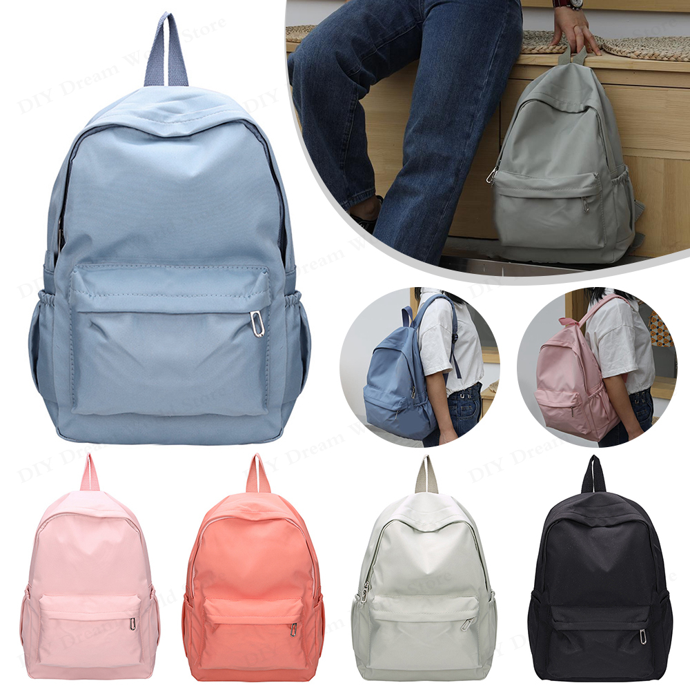 Black Blue Pink Versatile Backpack Schoolbag High Quality Large Capacity Waterproof Travel Bag Washable Nylon Computer Bag Unise