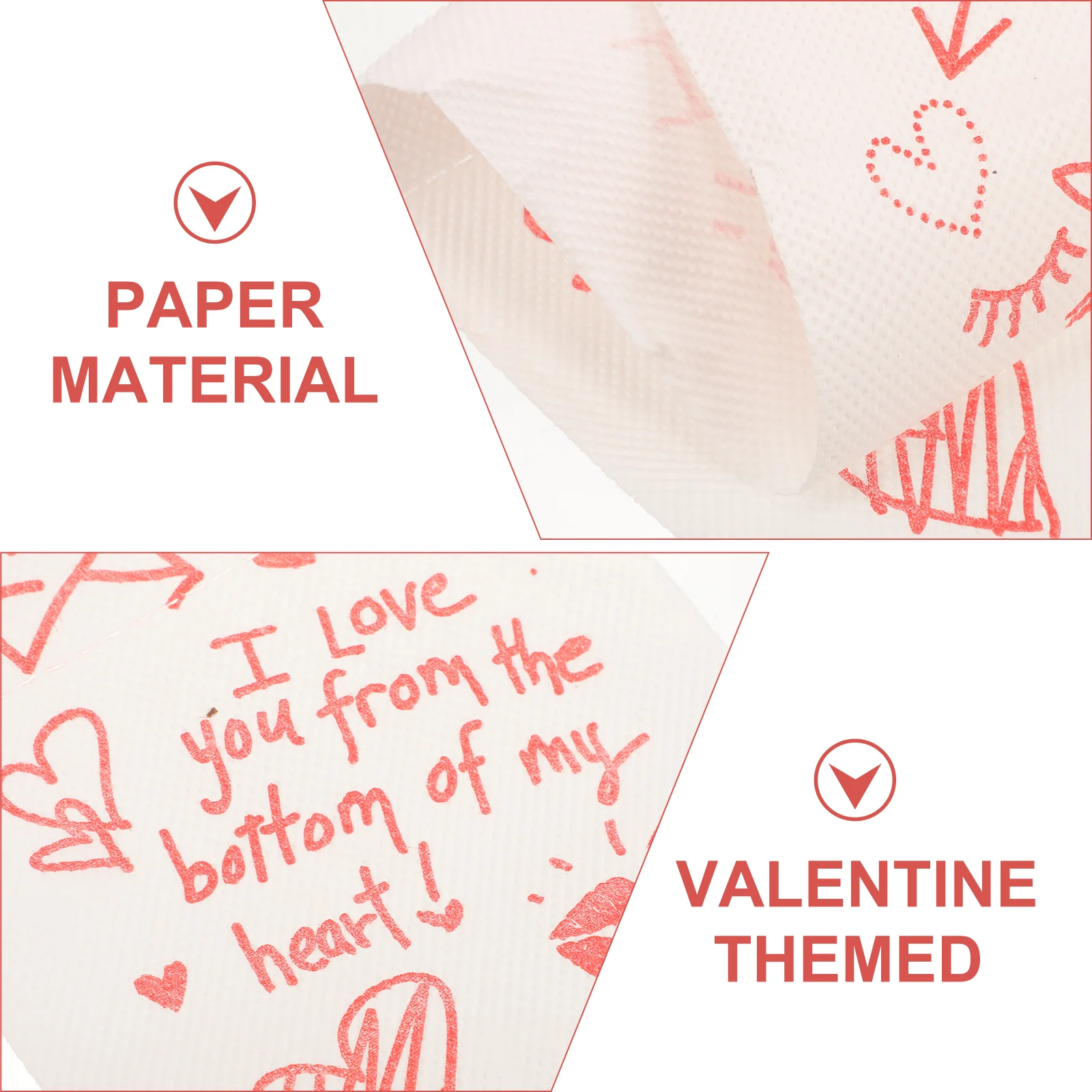 Heart Shaped Creative Tissue Valentine Toilet Paper Roll Soft Colored Tissues Commercial Bath Tissues Bulk Sanitary Paper Health