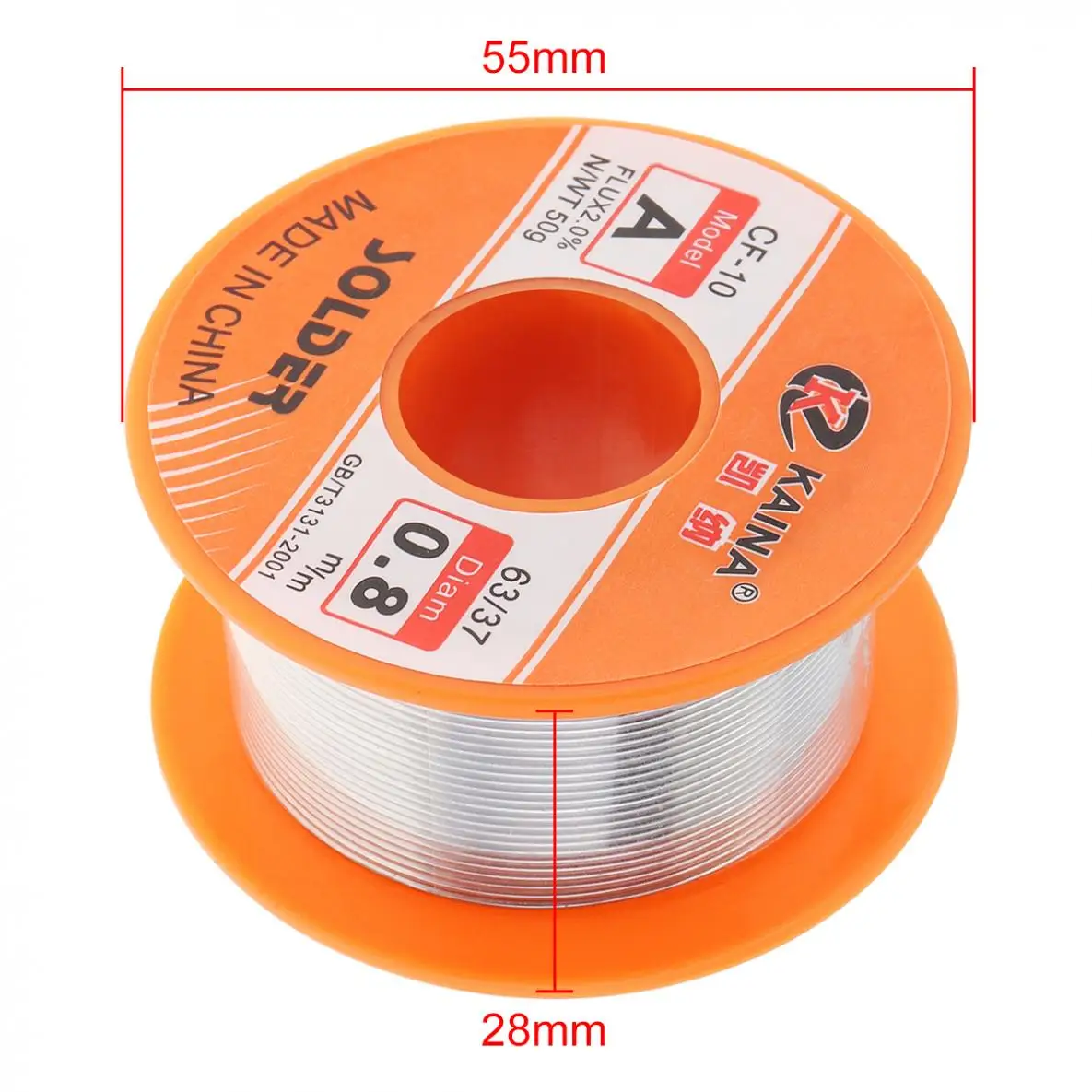 50/100g 0.5mm-2mm No-clean Rosin Core Solder Tin Wire Reel 63/37 CF-10  With 2% Flux And Low Melting Point For Electric DIY Weld