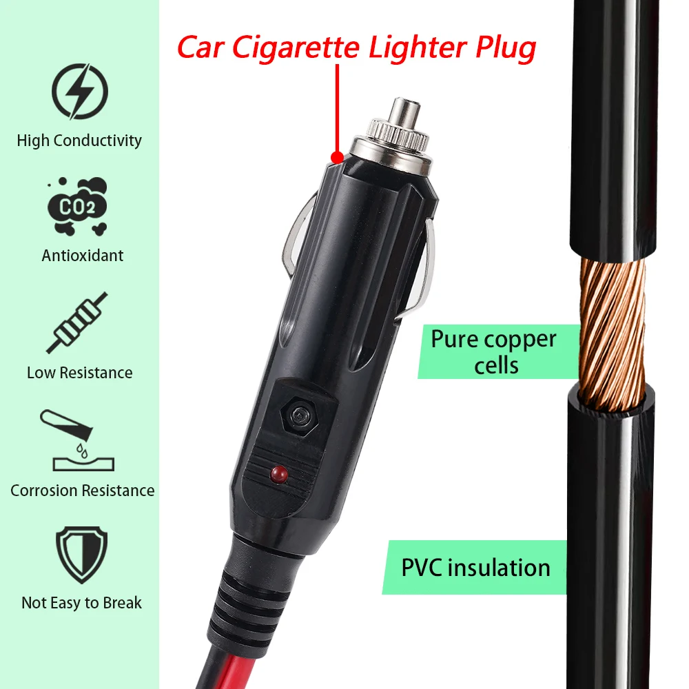 3M XT60 Connector Extension Cable with Cigarette Lighter Plug 10FT 14AWG Car Charger and Adapter Cord to Solar Generator