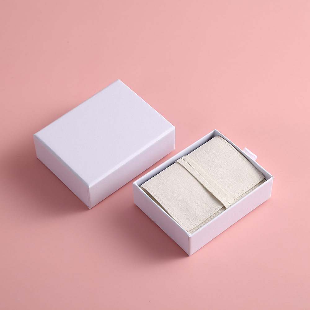 Bolsa de joyería de 5 uds., bolsa de joyería de microfibra con sobre de cinta, bolsa de embalaje de regalo para anillo, pendientes, collar, pulsera, colgante