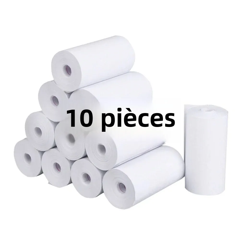 10 rouleaux 57x25 MM papier thermique blanc enfants caméra impression instantanée enfants caméra impression papier accessoires de remplacement pièces