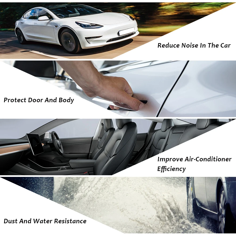 Cho Mẫu Tesla Model 3 Y Cửa Xe Ô Tô Con Dấu Dây Bộ Cách Âm Cao Su EPDM Weatherstrip Tự Động Thân Cây Hood Bảng Điều Khiển Một B cột Trụ Kín Bộ