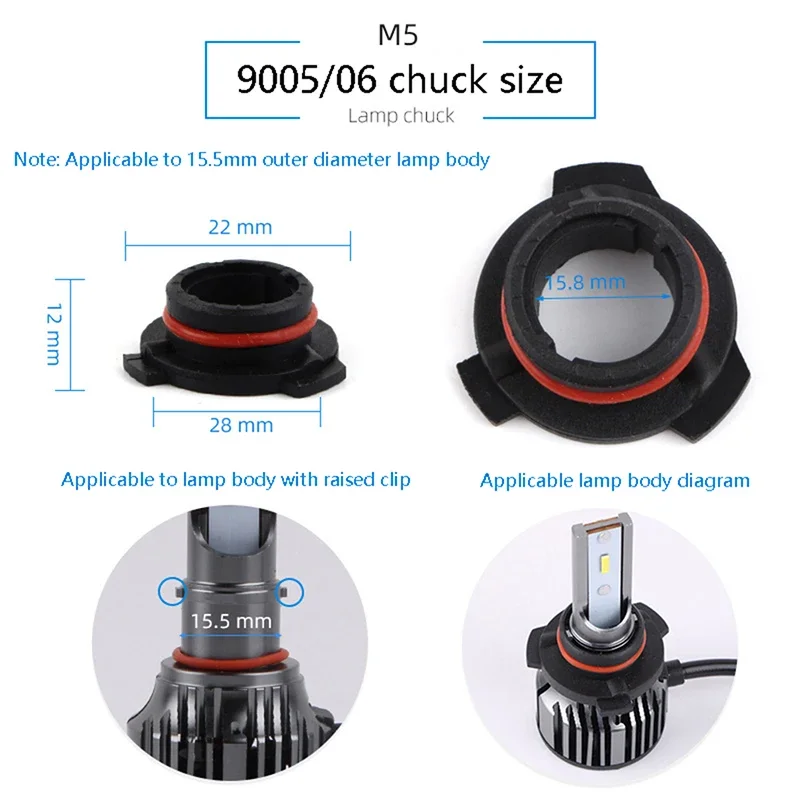 1 ชิ้นรถ LED ไฟหน้าหลอดไฟฐานอะแดปเตอร์ซ็อกเก็ต 9006-HB4/9005-HB3/H11/ h7/H4/H3/H1 หัวโคมไฟ Retainer ผู้ถือคลิป