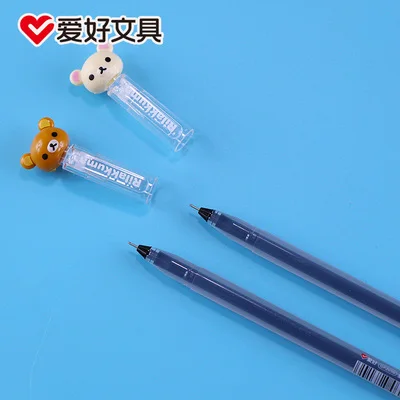 2 Chiếc AIHAO GP2030 Rilakkuma Bút Gel 0.5Mm Mịn Điểm Đen Bút Cho Journaling Đáng Học Sinh Đồ Dùng Văn Phòng Phẩm