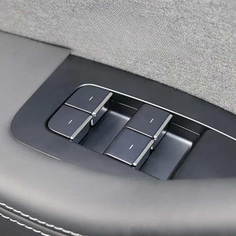 Window Switch Button Cover Window Lift Button Patch Trim for Tesla Model Y LAUNCH/Juniper/3/3+ Highland ABS Accessories 7pcs