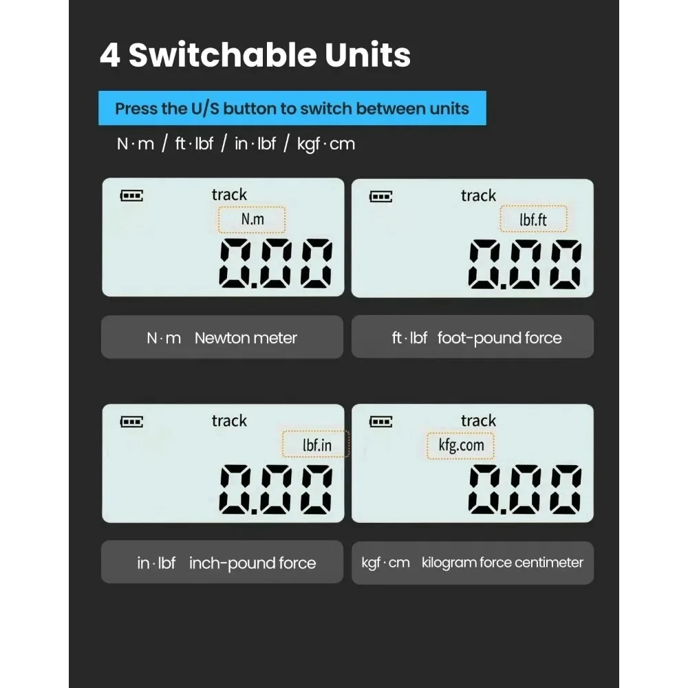 디지털 토크 게이지, 1/2 인치 2-200Nm 조정 가능, 전문 고정밀 전자 토크 렌치, 자전거 자동차 집 수리 도구, 신제품