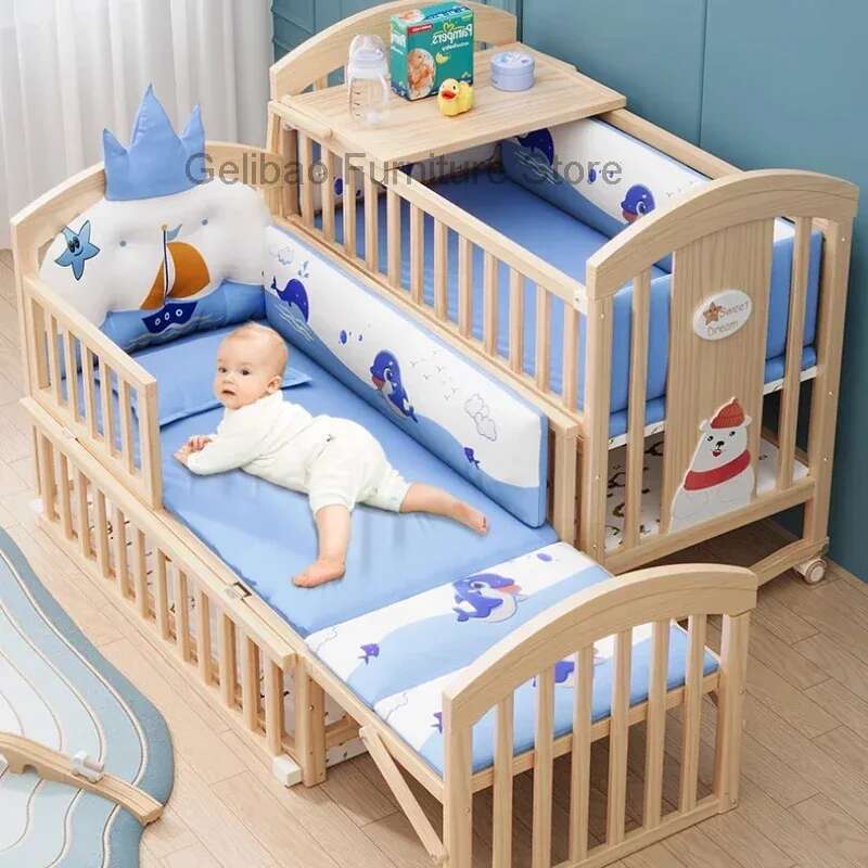 Cama de madera para chico, camas juveniles para niños pequeños, Moisés, litera para niños, cunas multifuncionales para bebé, muebles de dormitorio para niño