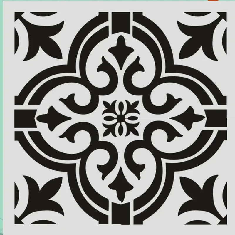 30*30 センチメートル DIY ステンシル絵画テンプレートレトロ花柄モデルワックス紙タイル壁床家具装飾金型曼荼羅