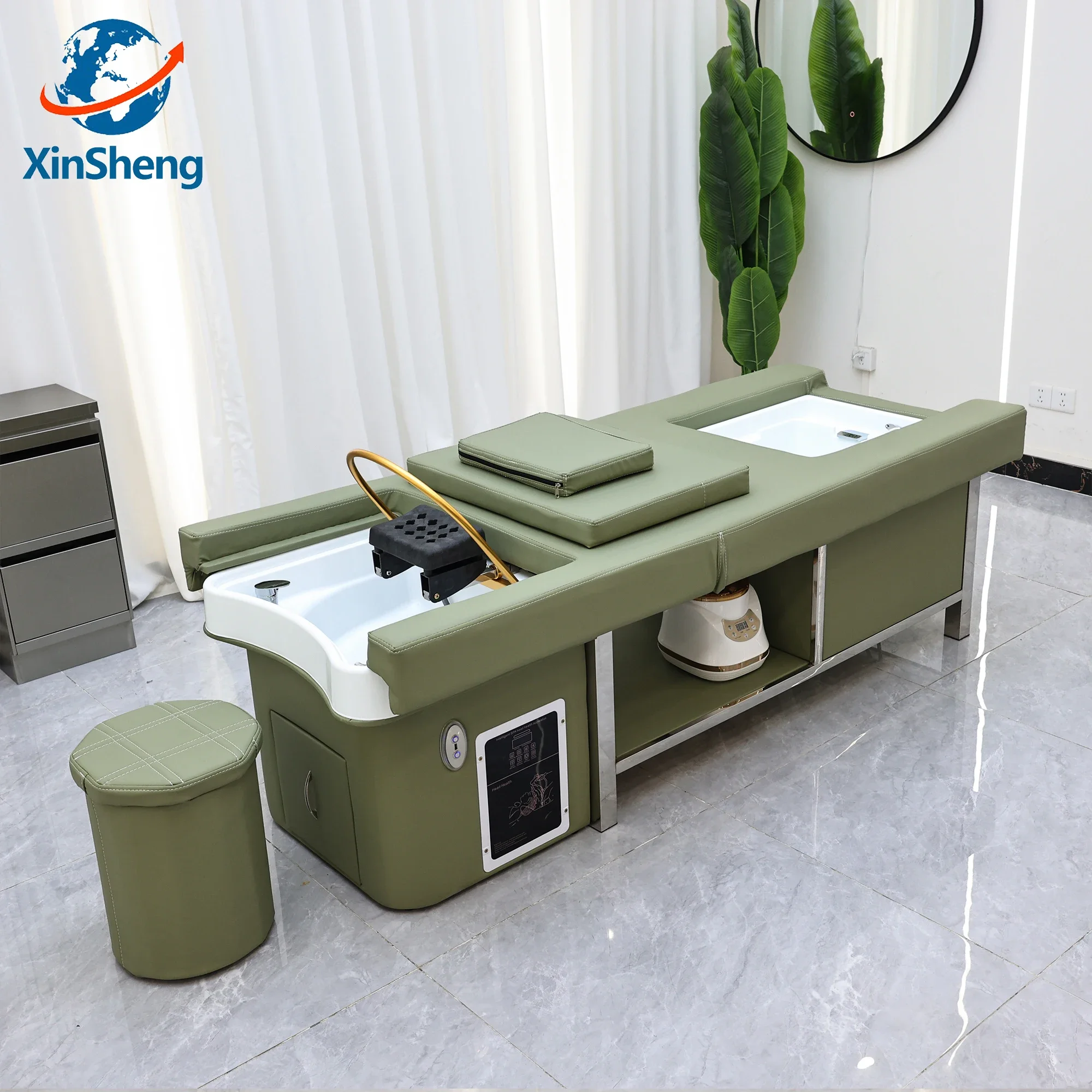 Xinsheng lavagem de cabelo e cabeça spa fumigação shampoo cama salão de beleza mesa de massagem camas de massagem barbeiro móveis comerciais
