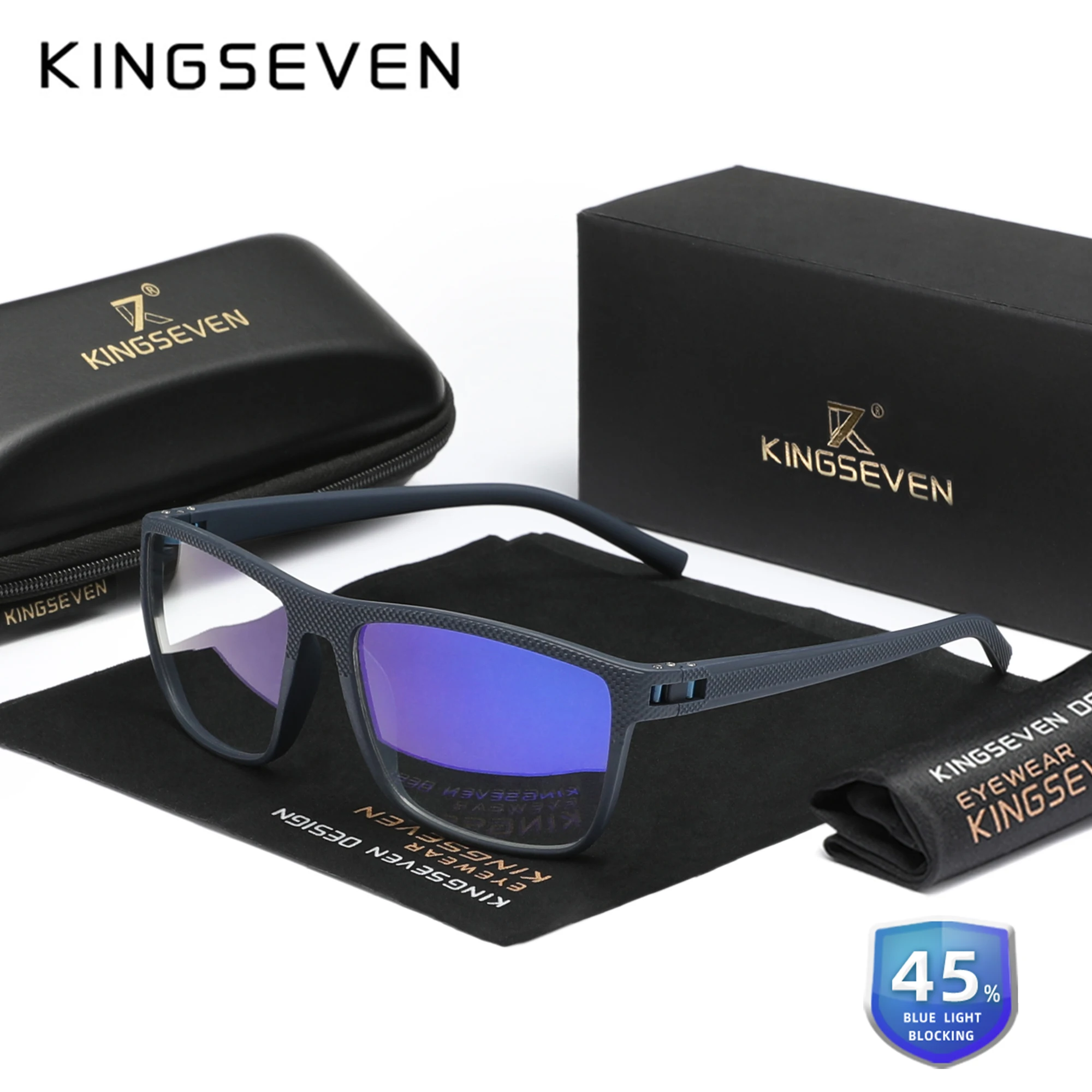 KINGSEVEN 99% 블루레이 차단 안경, 투명 렌즈 안경, 블루 라이트 차단, 컴퓨터 장식 안경, 남녀공용, 신제품