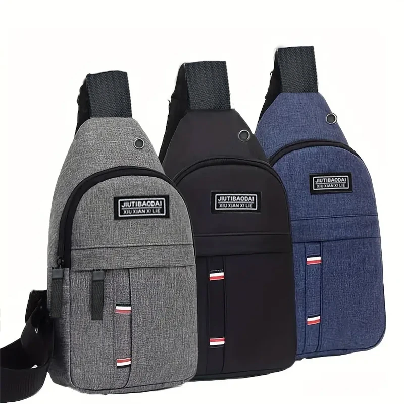 Bolso de pecho funcional para hombre, adecuado para viajes de negocios y viajes, bolso de un solo hombro, bolsillo de una sola capa, material de nailon