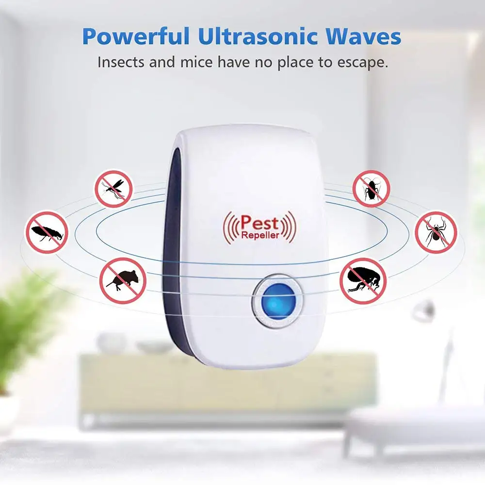 Ultrasonic Pest Repeller ปลั๊กอิเล็กทรอนิกส์ Sonic Repellent pest Control สําหรับแมลงแมลงสาบ Ant Mice Bugs Mouse