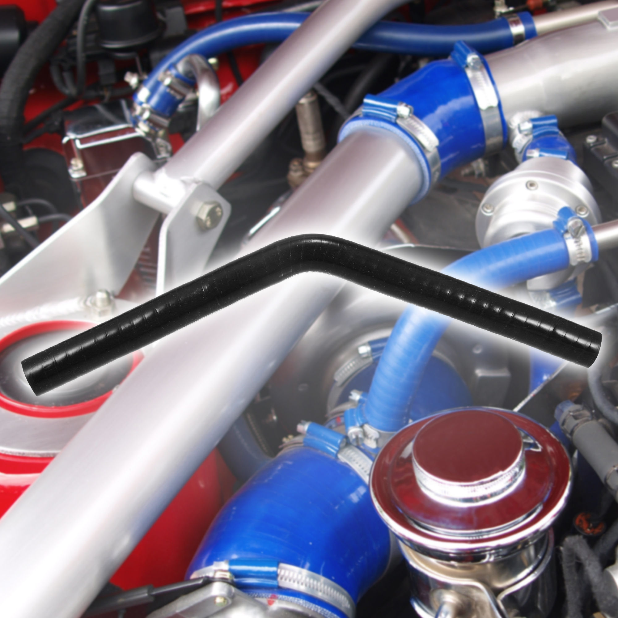 Uxcell45度9.5/11/13/16/19/22/25/28/32/35/40/45/48/54mmエルボーシリコンカプラーインタークーラーチューブ150*150mmブラック