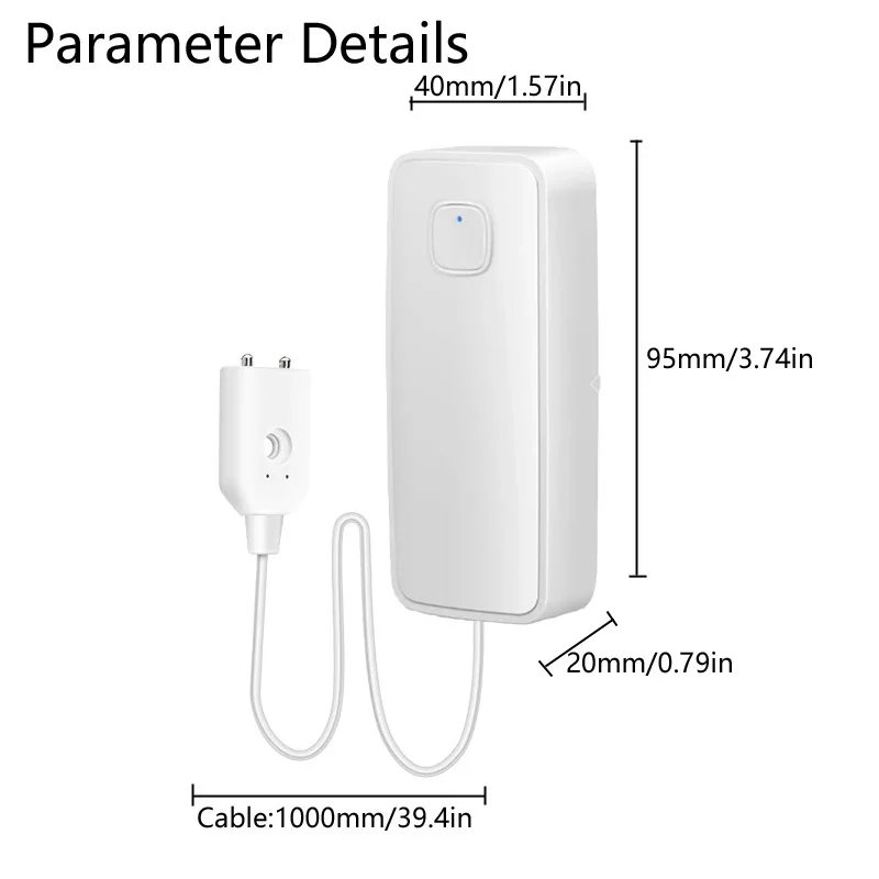 Tuya Wifi Smart Water Lek Sensor Water Overloop Niveau Detector 80db Geluid Alarmsysteem Overstroming Lekkage Sensor Afstandsbediening