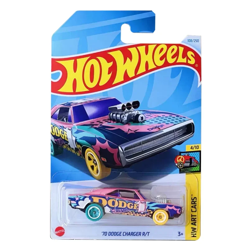 Coche Hot Wheels Original de 24L, 70 Dodge Charger R/T, juguetes para niños, escala 1/64, modelo de Metal fundido a presión, Brinquedos, regalo de cumpleaños