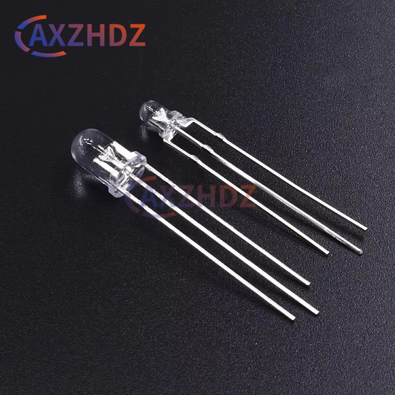 50 шт. 3 мм 5 мм двухцветная лампа красный зеленый синий общий анод/катод 3-контактный прозрачный коллоидный светодиод для подсветки DIY KIT