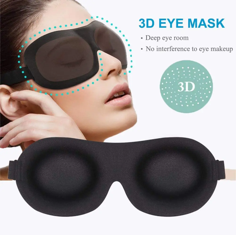 Máscara de sono atualizada com contorno 3D Máscara de olho blackout para dormir com alça ajustável Soft Night Blindfold Eye Shades para cochilos