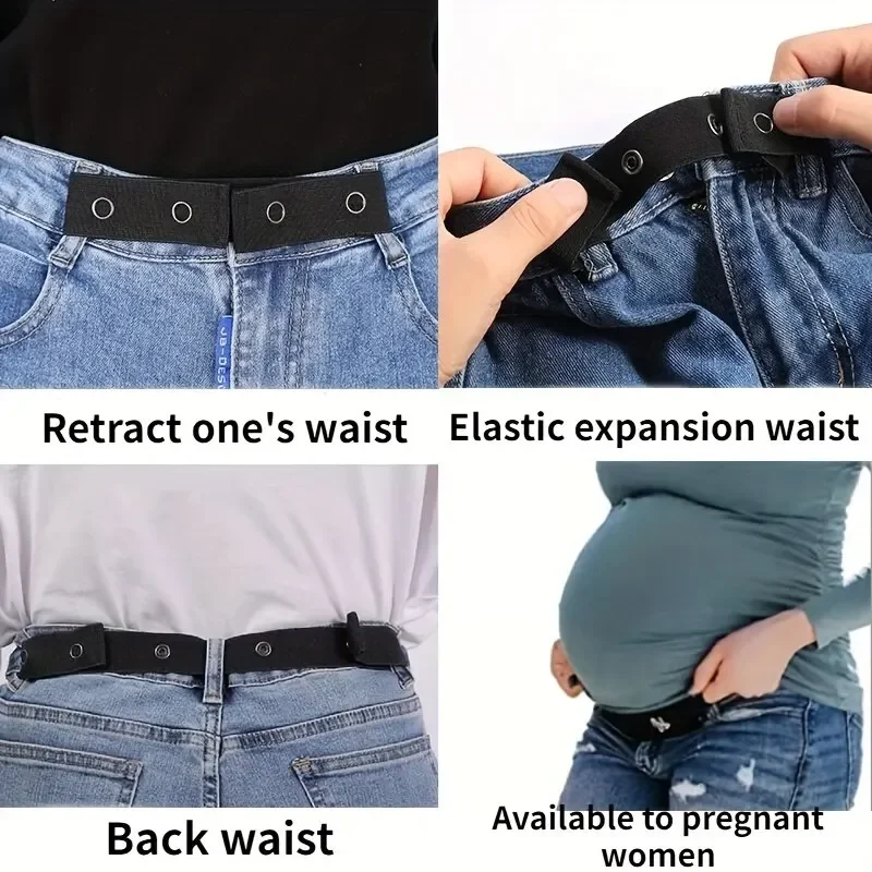Onzichtbare jeansriemgesp Gratis elastische damesriemgesp Verlenging Elastische uitbreidingsaanpassing Gesp Elastische heren luie riem