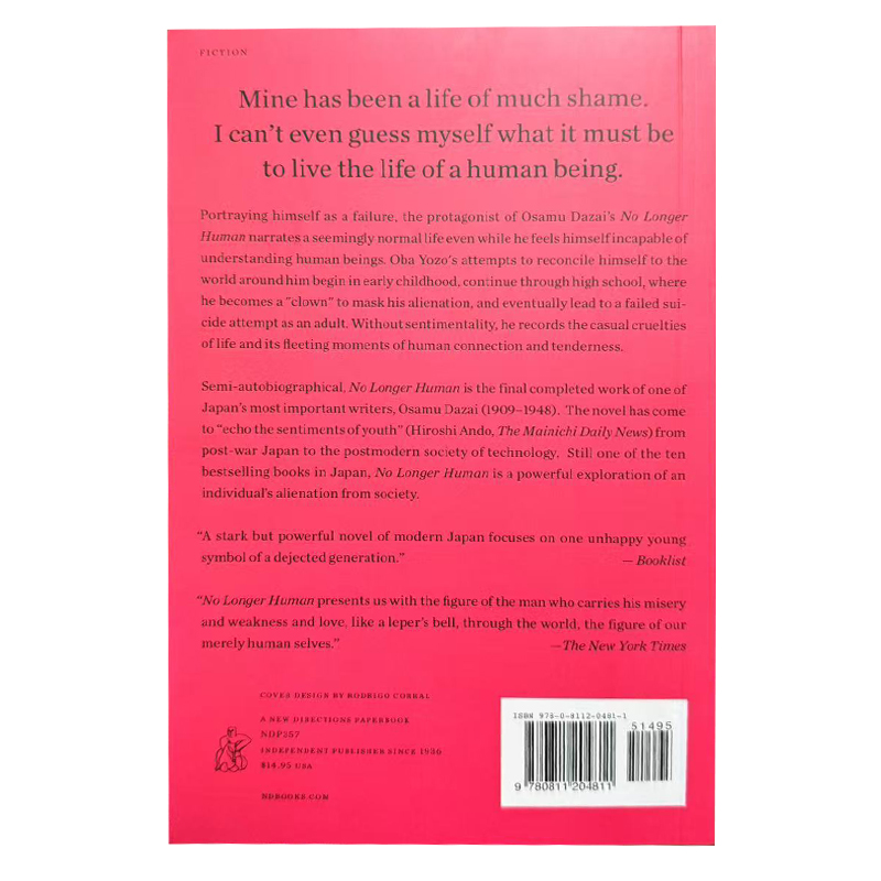 Kein längerer Mensch von Osamu Dazai auf englischem Papier