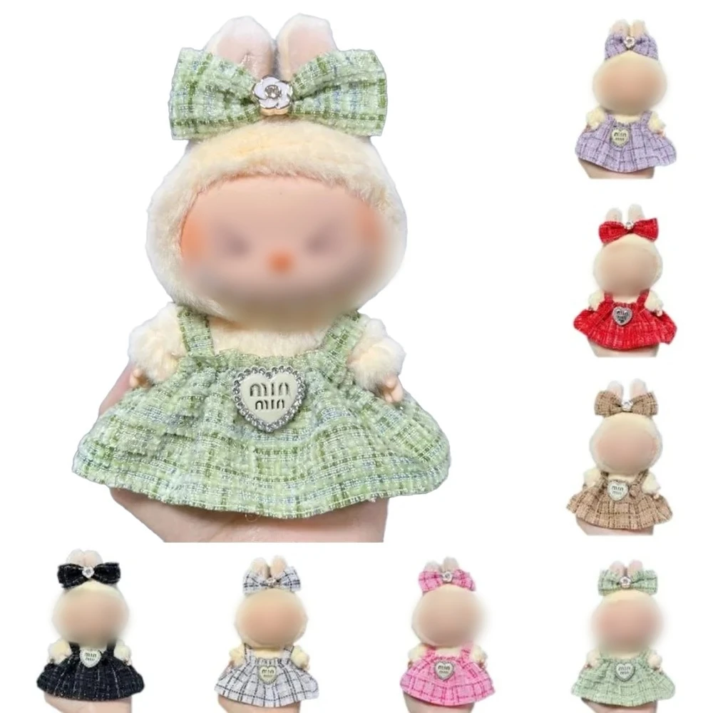 Para 17cm labubu roupas de pelúcia boneca saia requintada-adorável conjunto de saia retrô para roupas diy acessórios presente (sem boneca)