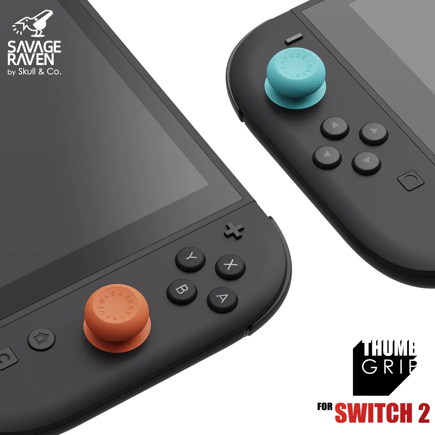 Savage Raven by Skull & Co. JoyCon Thumb Grip Set para Nintendo Switch 2 Joystick Cap Thumbstick Cover para NS2 (6PCS/PACK)