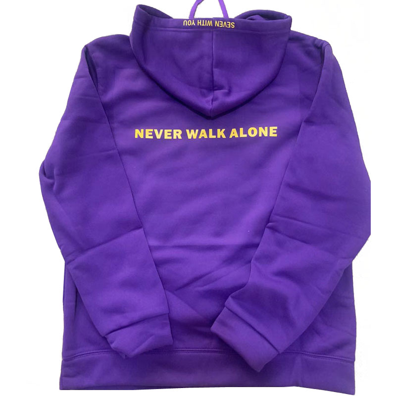 Moletom com capuz estampado inverno plus moletom de lã Harajuku Never Walk Alone Outfit Boy Girls