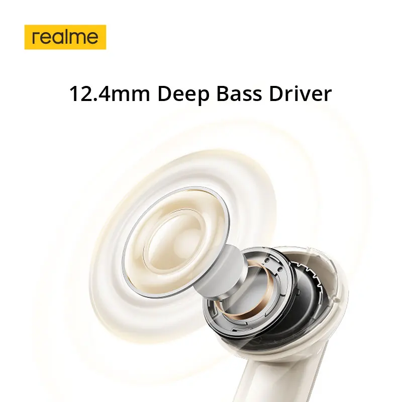 Global Version realme Buds Air 7 52dB Smart Active Noise Cancellation 12.4mm Deep Bass Driver Bluetooth5.4 360° Spatial Audio Effect IP55 Kopfhörer