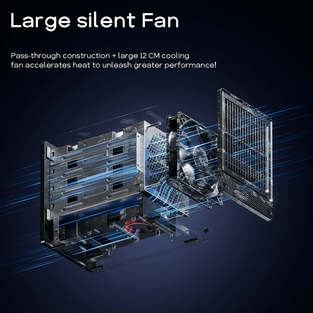 Mini PC AOOSTAR WTR Pro, Ryzen 7 5825U*4,5 GHz, grafica Radeon, DDR4-3200 SODIMM, doppie porte LAN da 2,5 Gbps, BT 5.2