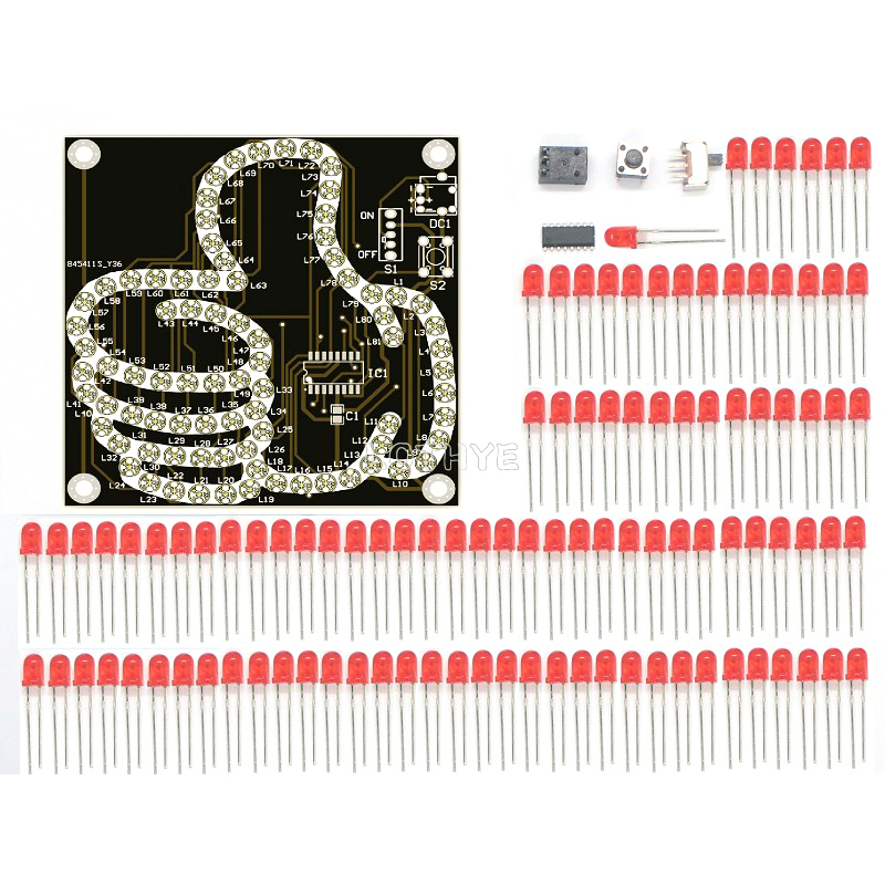 DIY Electronic Kit LED Thumb Flowing Light Production Kit Light-emitting Diode Fun Welding Microcontroller Soldering Practice