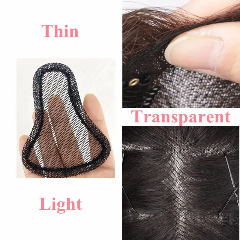 Toppers de cabelo humano de renda suíça fina invisível com franja clip-in franja natural postiços topper para mulheres com desbaste de cabelo