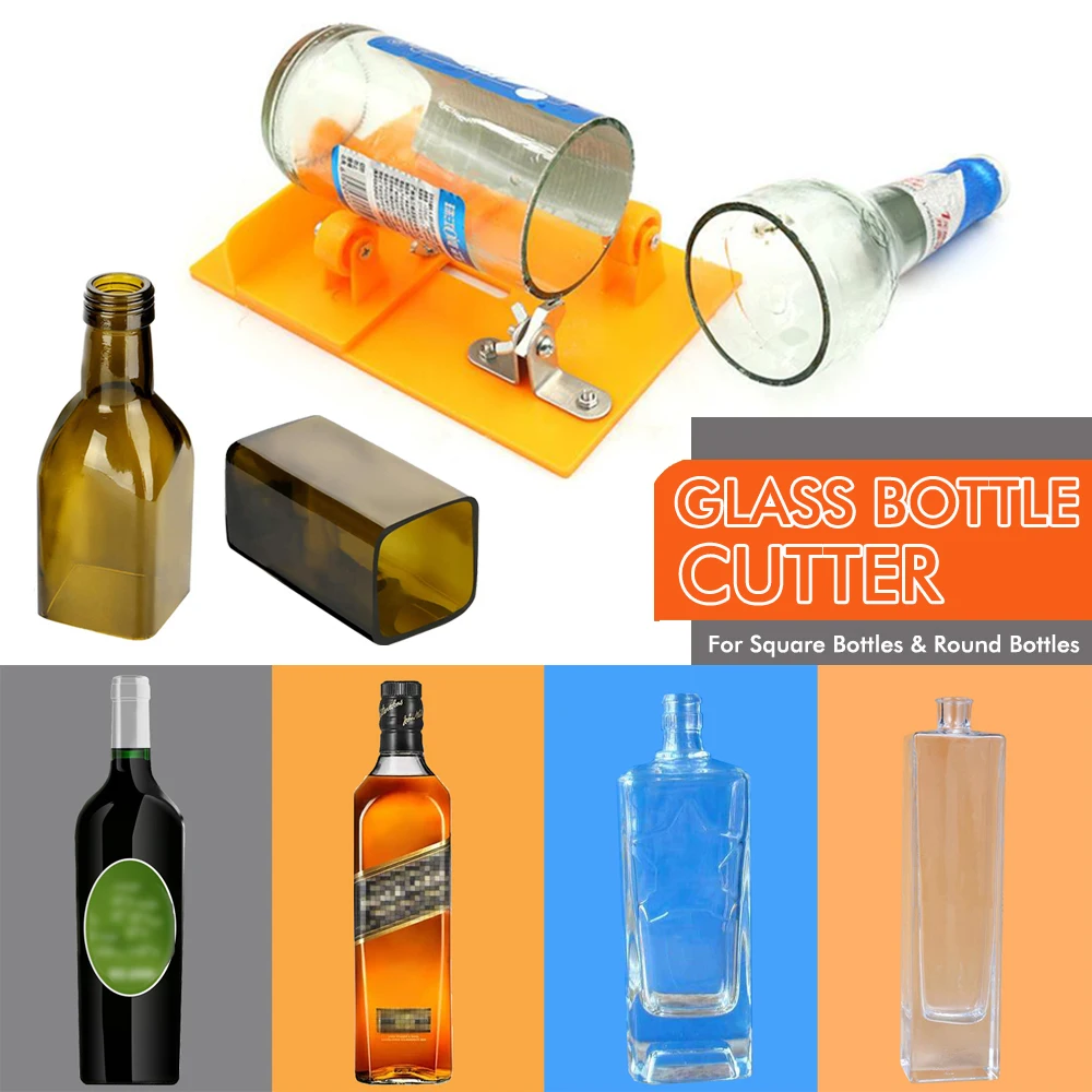 เครื่องตัดขวดแก้วแบบปรับได้สากลเครื่องตัดโลหะสําหรับขวดไวน์ - DIY Crafting ตกแต่งเครื่องมือตัดกระจก