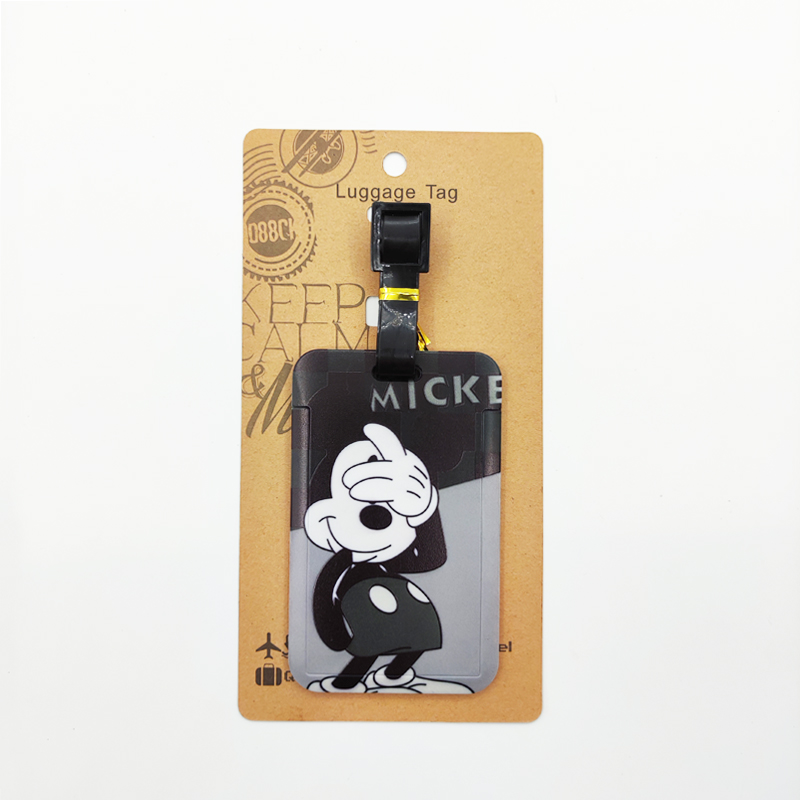 Etiqueta de bagagem do mickey minnie etiqueta de bagagem de viagem feminina disney mala id endereço titular bagagem embarque portátil mala bilhete