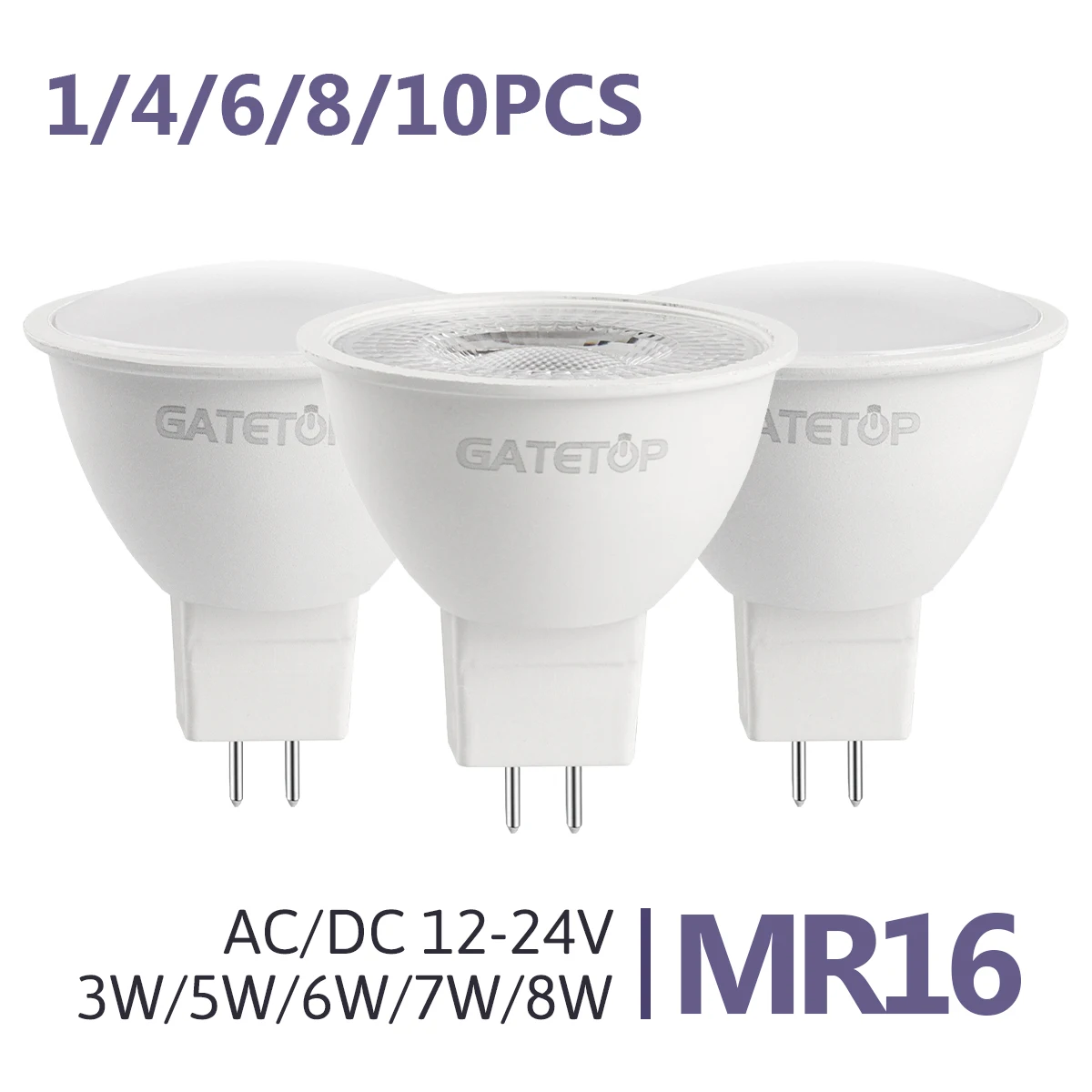 1-10 pz MR16 Faretto A LED Lampadina GU5.3 base 6 W 600lm AC DC 12 V 24 V Bombillas Spot Light Sostituire 30 W 50 W Lampada Alogena Soggiorno