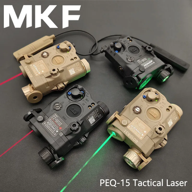 Airsoft PEQ-15 PEQ15 láser rojo táctico verde luz de relleno IR LED estroboscópico arma de caza luz de explorador puntería ajuste riel de 20mm PEQ