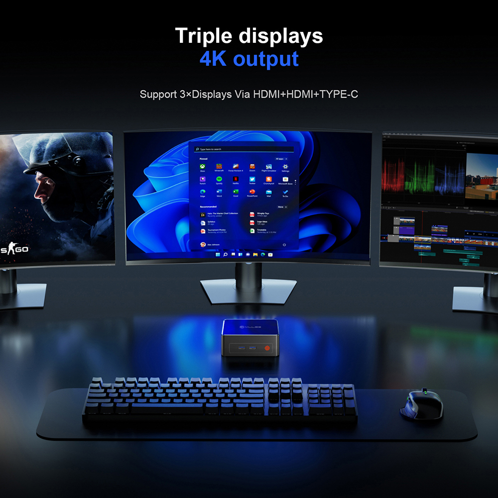 MLLSE G1 Mini PC AMD Ryzen5 5500U DDR4 16GB RAM 512GB ROM WiFi-5 BT4.2 Windows 11 Pro Desktop Computer Mini Pc Work