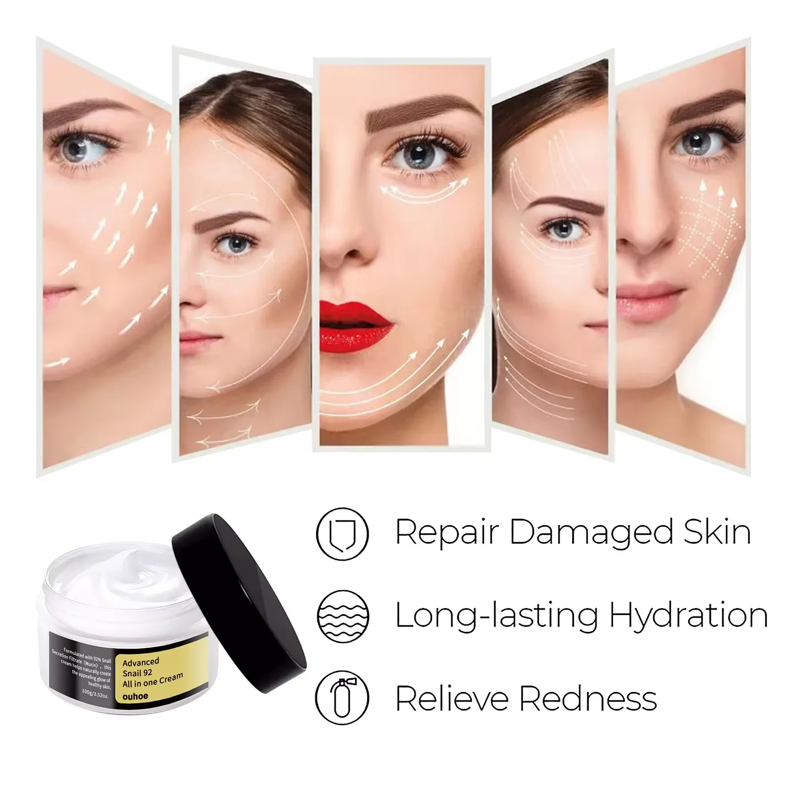 Crema viso al collagene di lumaca/essenza di riparazione idratante Lifting rassodante crema nutriente levigante cosmetici coreani cura della pelle