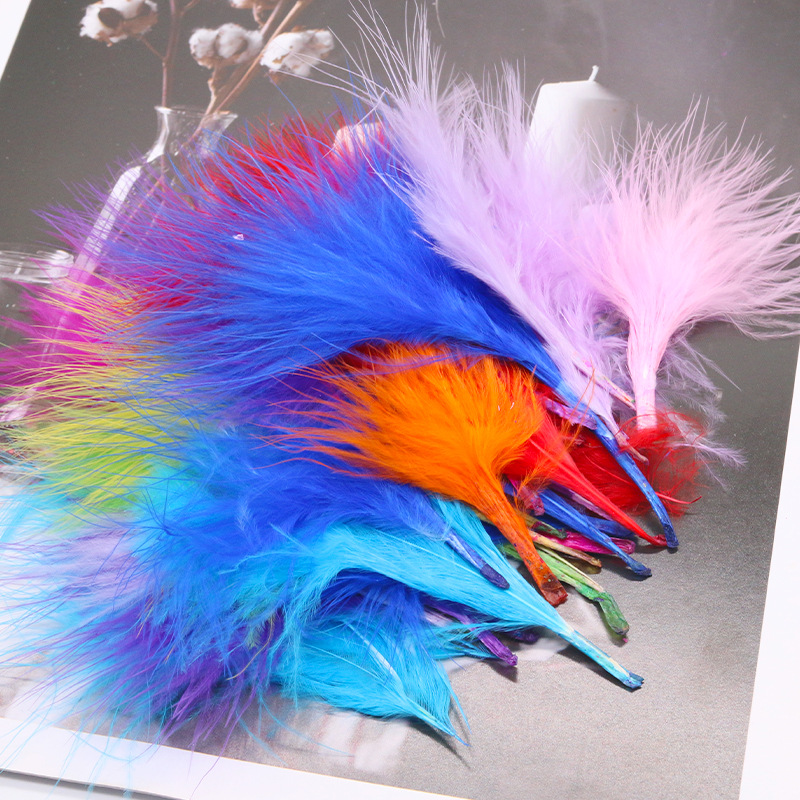 8-12 см красочные турецкие перья марабу, натуральные пушистые перья для завязывания мух, сделай сам, ремесло, свадебные украшения, украшение для шитья