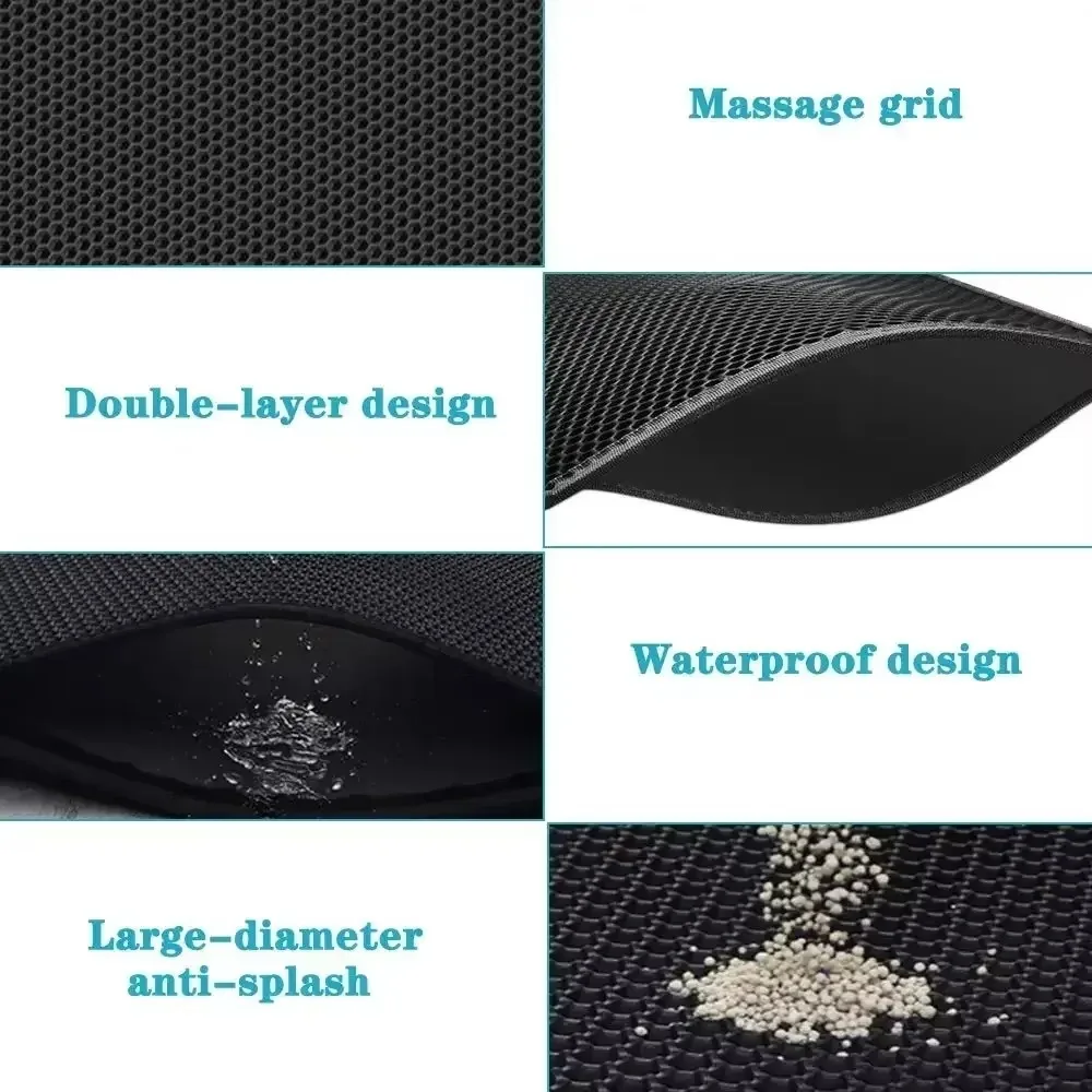 ขนาดใหญ่เสื่อครอกแมว Double Layer Cat Litter Pad กันน้ํา Anti-SLIP ชามทรายกรอง Sandbox สําหรับแมวแมวผลิตภัณฑ์