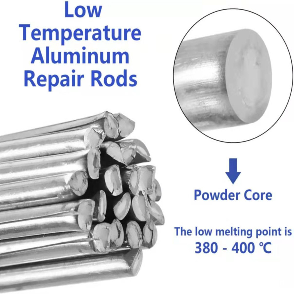 10 sztuk niskotemperaturowych aluminiowych prętów spawalniczych Pręty spawalnicze Drut rdzeniowy 2 mm Pręt lutowniczy do lutowania aluminium Bez proszku lutowniczego