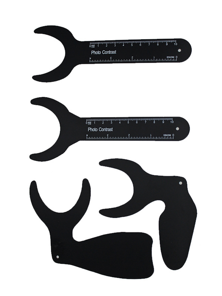 PIORPOY 6 ชิ้น/เซ็ตทันตกรรม Photo Contrast พื้นหลังสีดํา Oral Cheek แผ่น Scale Mark กระจกถ่ายภาพเครื่องมือทันตกรรม