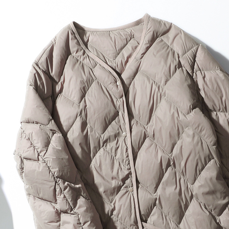 Veste longue en duvet de canard blanc ultraléger pour femme, col en V Argyle, vêtements d'extérieur décontractés, manteau d'automne et d'hiver, nouvelle mode, Schincompatible, 2023